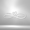 Custom White / 12" Infinity Couples Monogram - Steel Sign