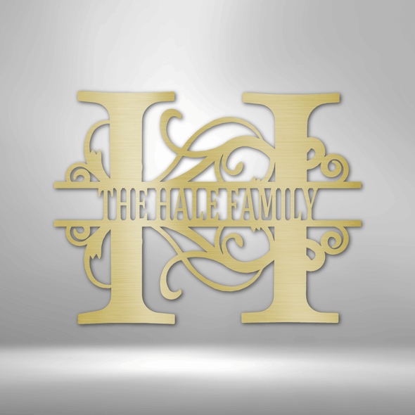 Custom Gold / 12" Split Letter Monogram - Steel Sign