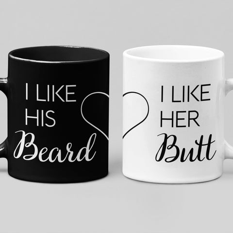 Customized Beard Butt Couple Mug