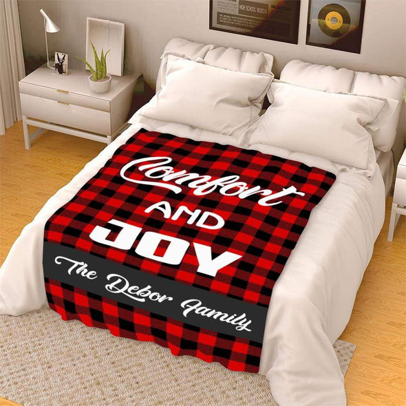 Customized Blanket Comfort And Joy, Personalized Blanket For Family