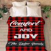 Customized Blanket 60"x80" / Red Comfort And Joy, Personalized Blanket For Family