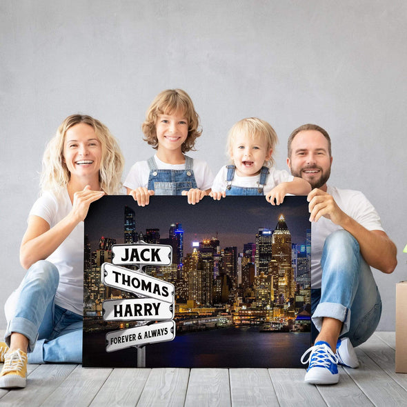 Customized Canvas City Themed Customized Canvas With Multi Names