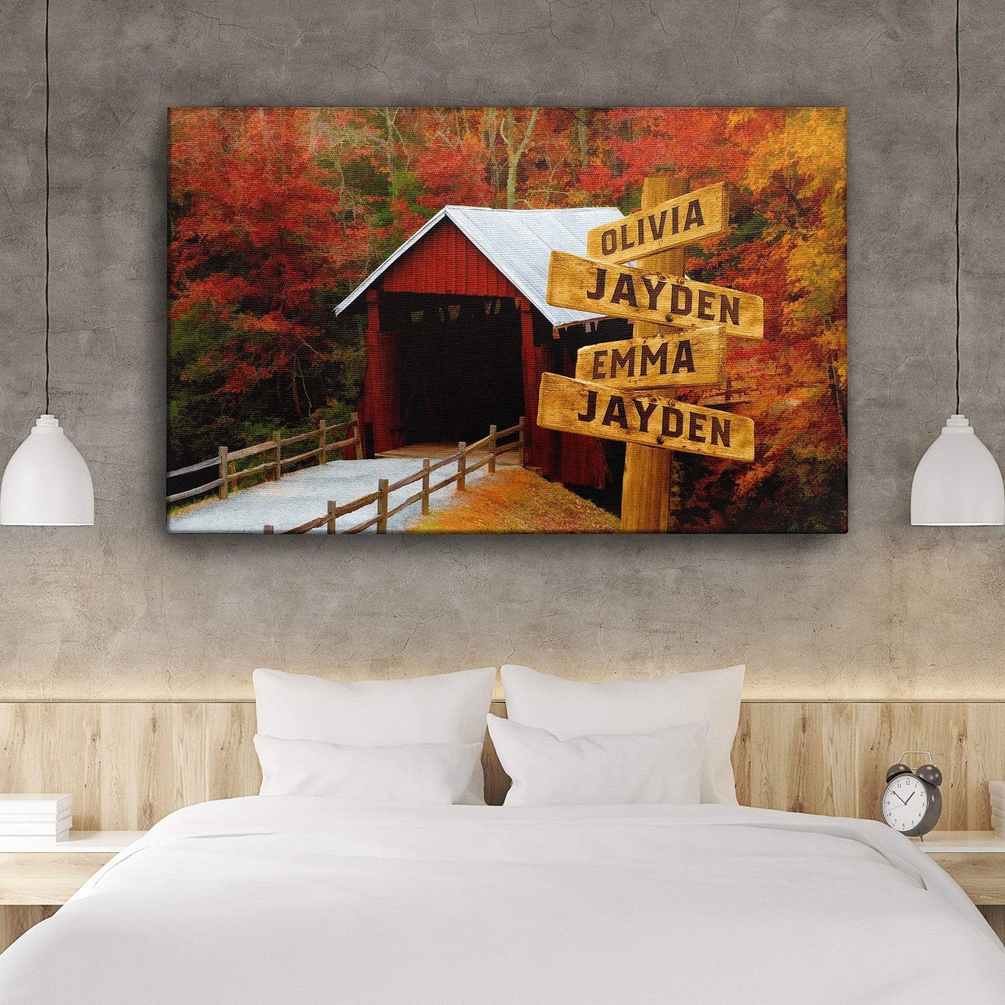 Customized Canvas Covered Bridge Color Customized Canvas With Multi Names