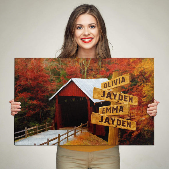 Customized Canvas Covered Bridge Color Customized Canvas With Multi Names