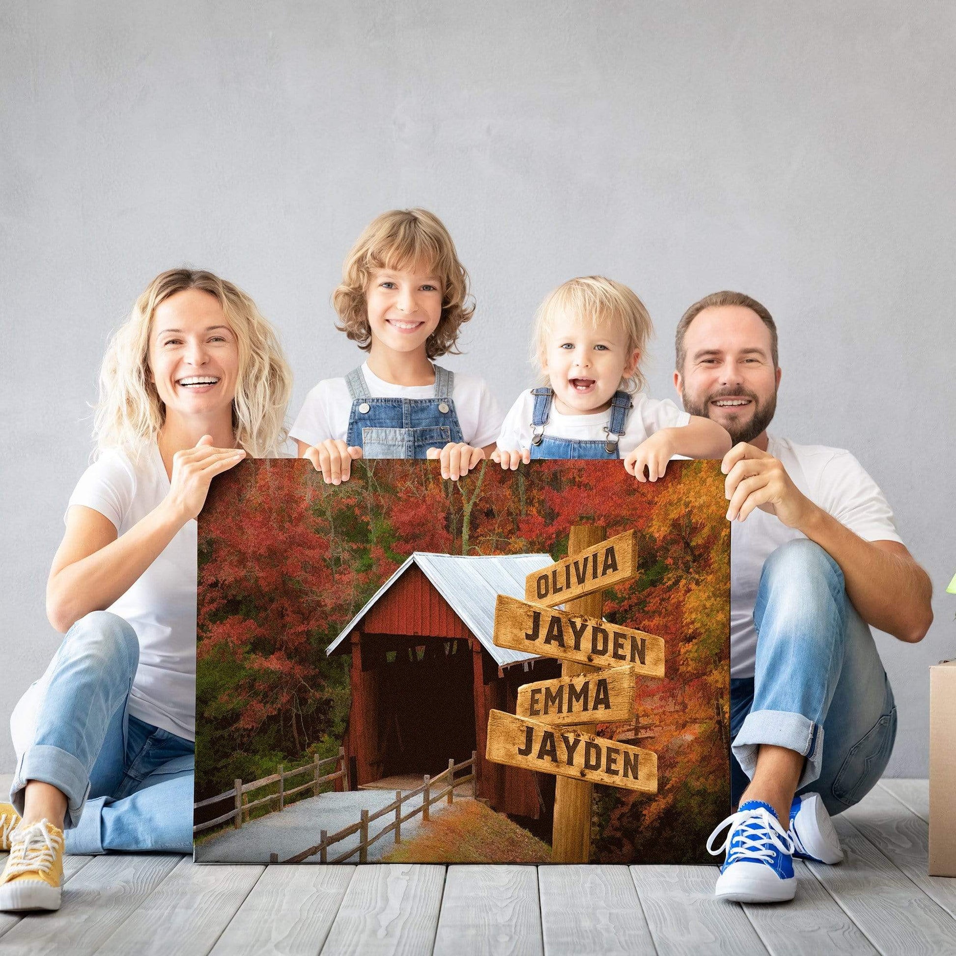 Customized Canvas Covered Bridge Color Customized Canvas With Multi Names