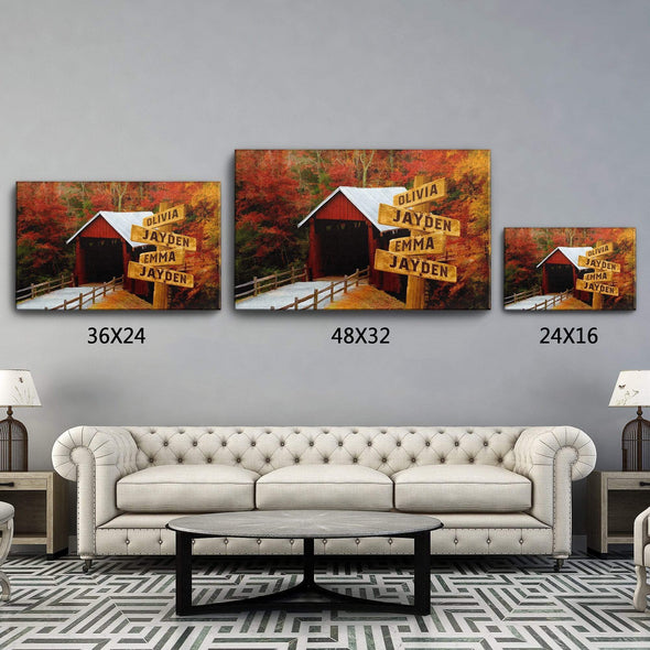 Customized Canvas Covered Bridge Color Customized Canvas With Multi Names
