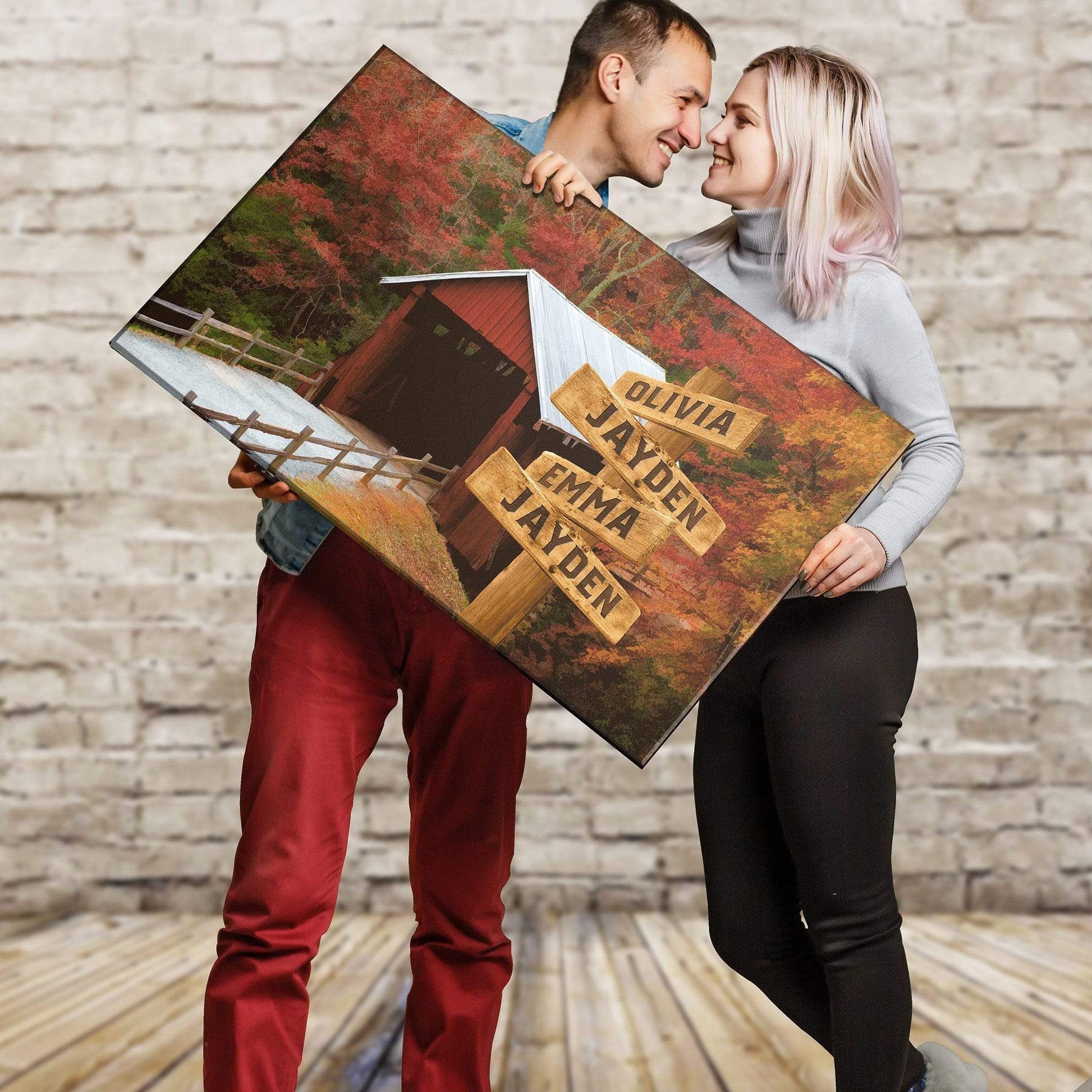 Customized Canvas Covered Bridge Color Customized Canvas With Multi Names