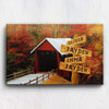 Customized Canvas 36" X 24" - BEST SELLER Covered Bridge Color Customized Canvas With Multi Names