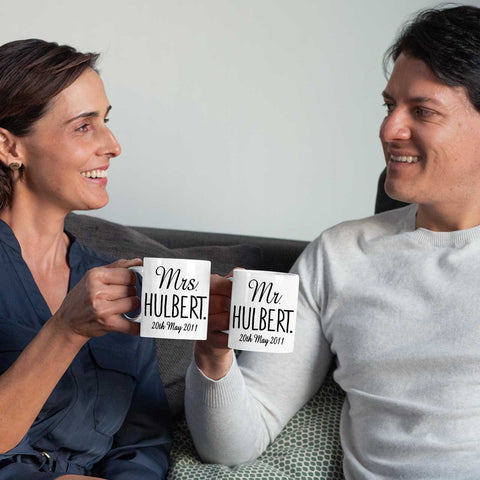 Customized Mr And Mrs Couple Ceramic Mug Set
