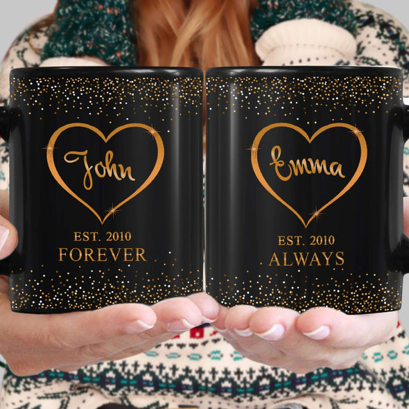 Customized Two Heart Mug For Couples (Pack of 2)