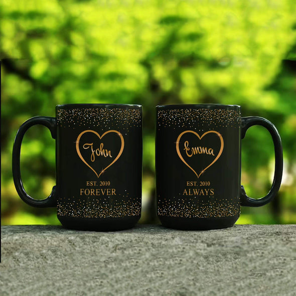 Customized Two Heart Mug For Couples (Pack of 2)