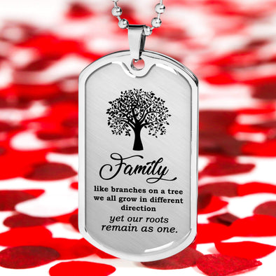 "Family Is Like A Tree"  Military Family Necklace
