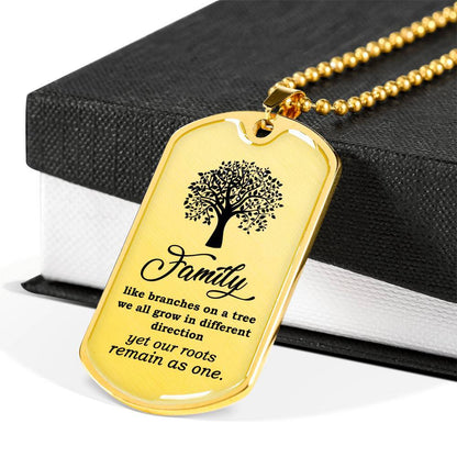 "Family Is Like A Tree"  Military Family Necklace
