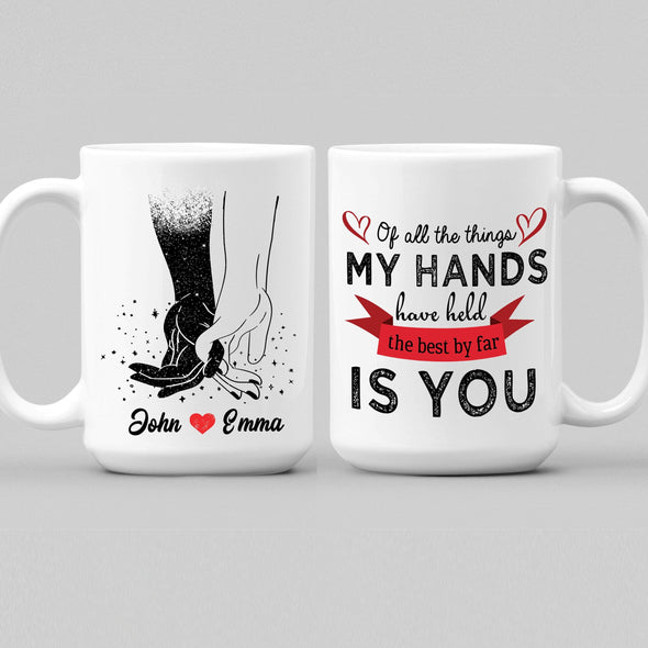 Holding Hands Couple Customized Coffee Mug