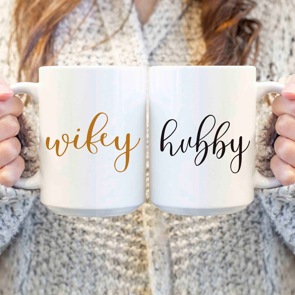 11Oz Hubby Wifey Printed Personalized Mug