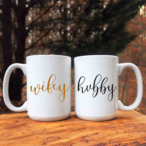 Hubby Wifey Printed Personalized Mug