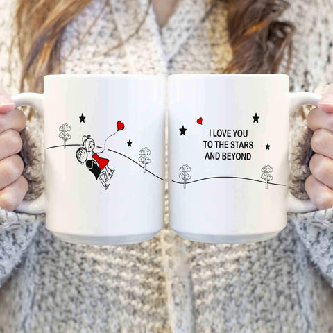 11Oz I Love You To The Stars And Beyond Customized Couple Coffee Mug