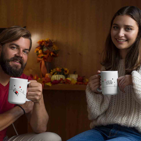 I Love You To The Stars And Beyond Customized Couple Coffee Mug