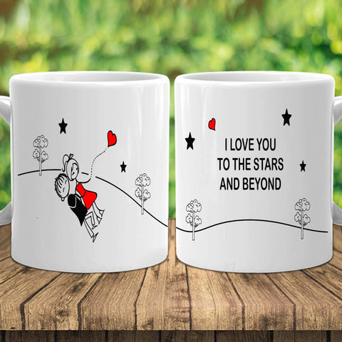 I Love You To The Stars And Beyond Customized Couple Coffee Mug