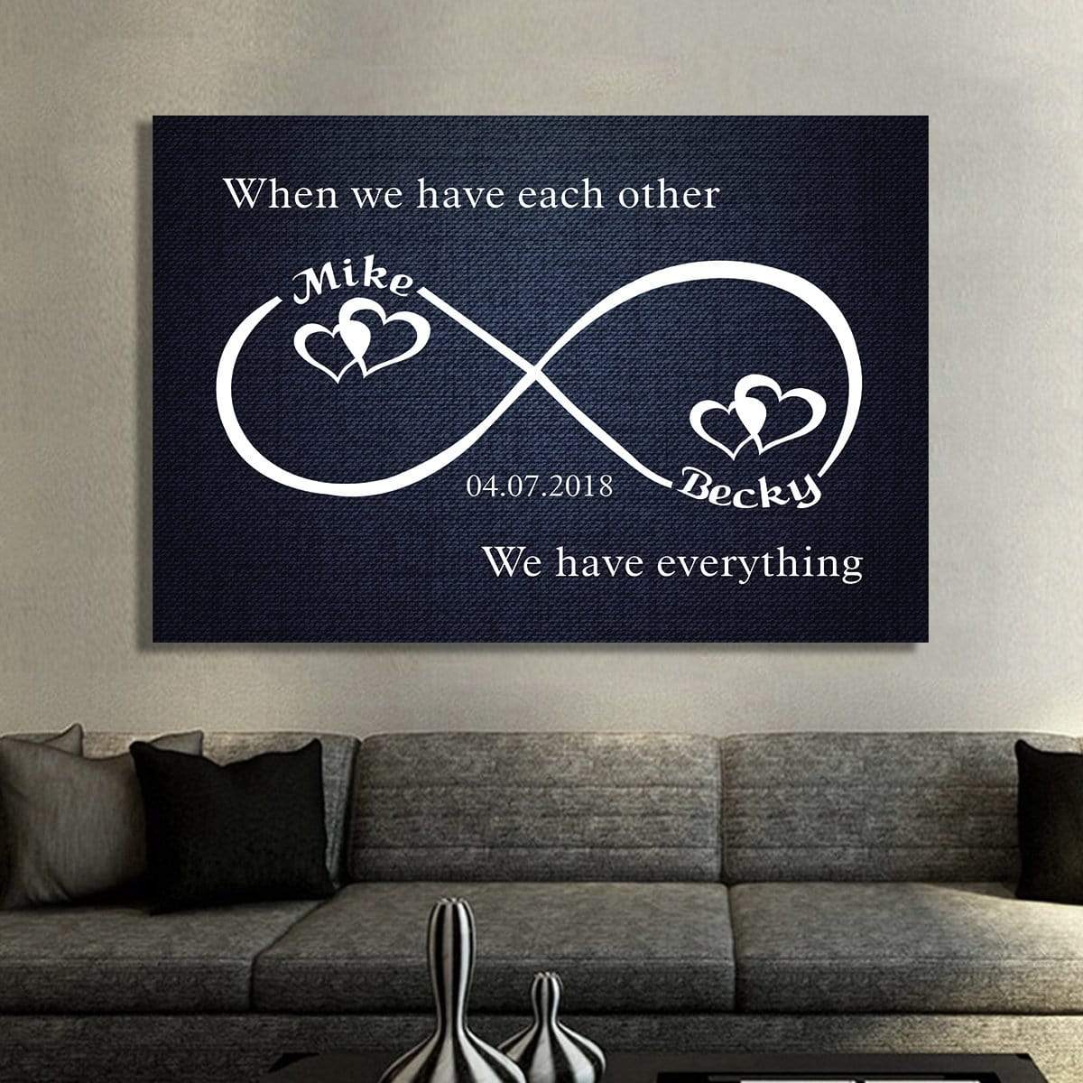 Infinity Canvas Custom Infinity Love Canvas Wallart