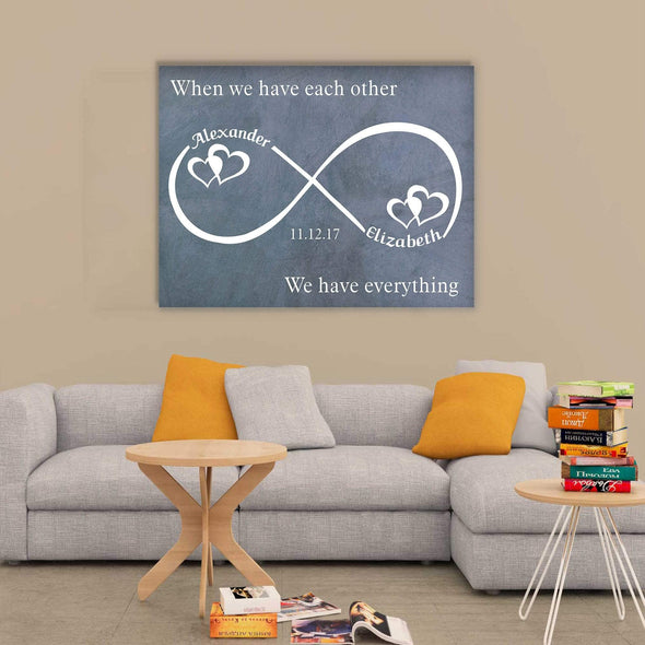 Each Other Infinity Personalized Premium Wall Art