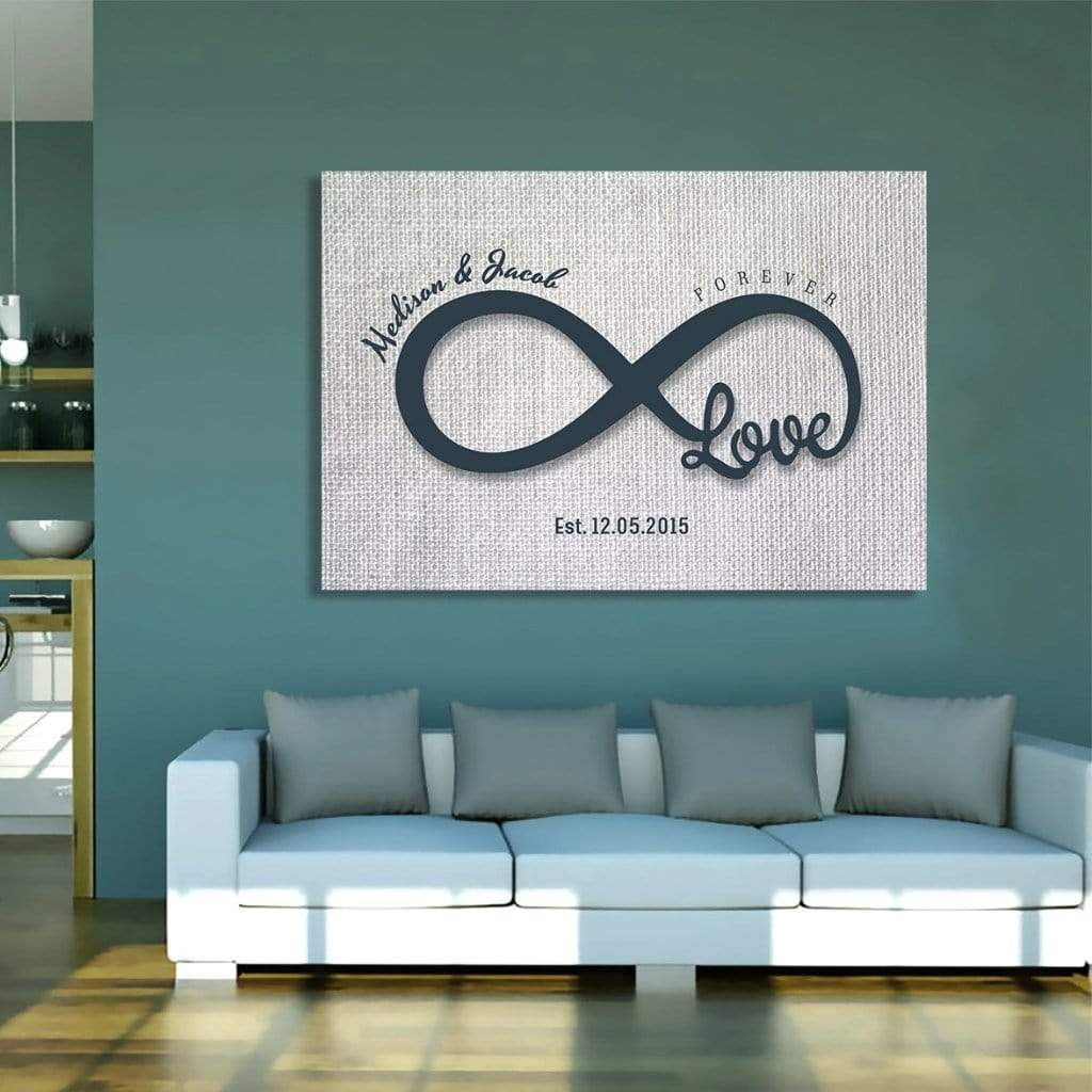 Personalized Infinity Couples Wall Art Canvas Print - Lucid Crafts