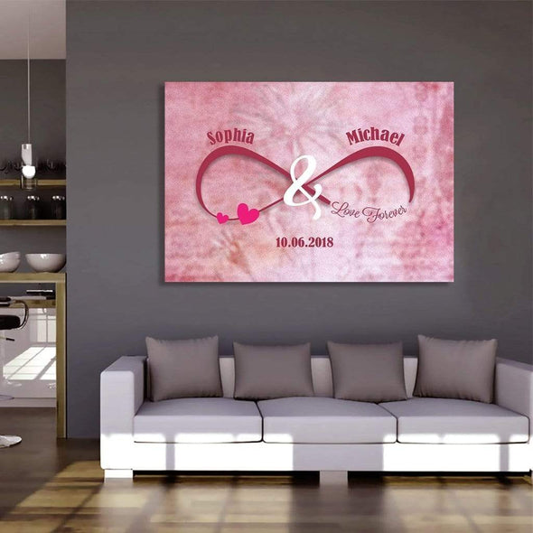 "Love You" Infinity Personalized Canvas