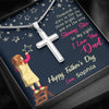 Jewelry Artisan Crafted Cross Necklace With Message Card, I Love You Dad Father's Day Necklace, Gift For Daddy