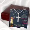 Jewelry Artisan Crafted Cross Necklace With Message Card, I Love You Dad Father's Day Necklace, Gift For Daddy