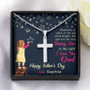 Jewelry Standard Box Artisan Crafted Cross Necklace With Message Card, I Love You Dad Father's Day Necklace, Gift For Daddy