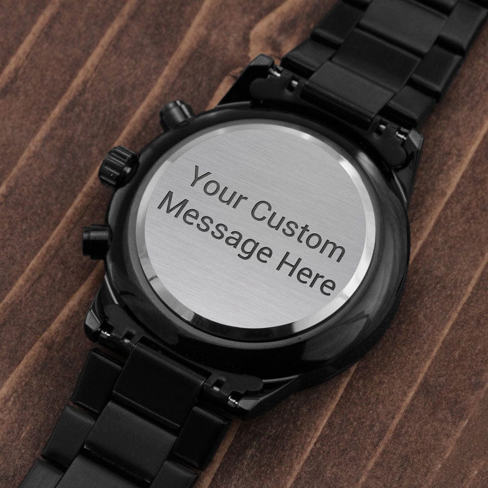 Jewelry Customized Engraved Chronograph Watch, Gift For Dad, Birthday, Father's Day, Custom Text