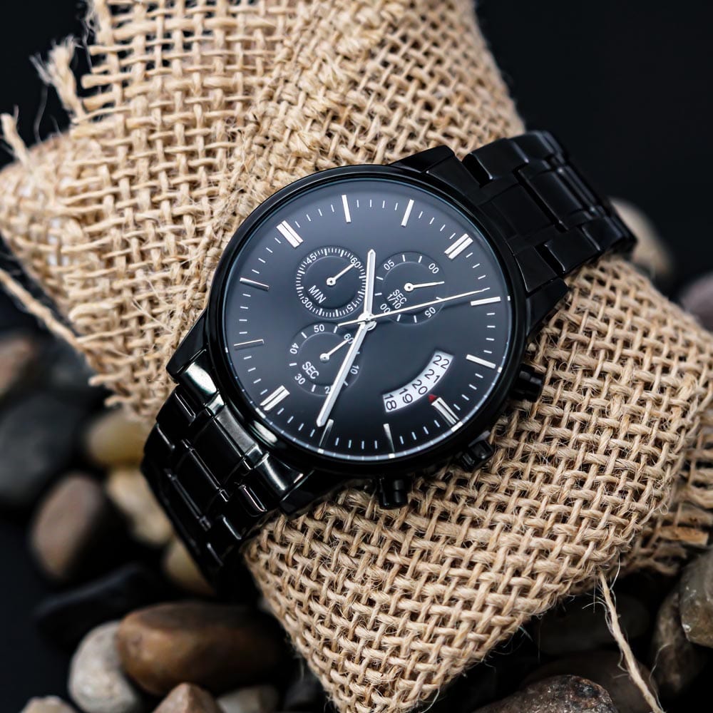 Jewelry Customized Engraved Chronograph Watch, Gift For Dad, Birthday, Father's Day, Custom Text