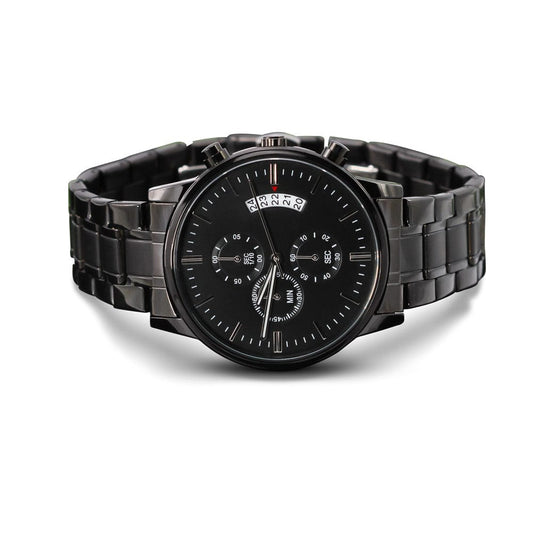 Jewelry Standard Box Customized Engraved Chronograph Watch, Gift For Dad, Birthday, Father's Day, Custom Text