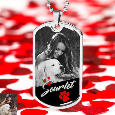 Customized Pet Image & Name Necklace