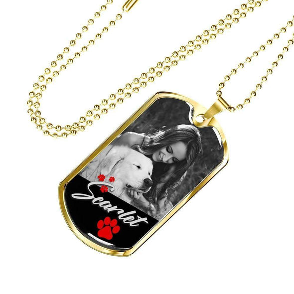 Customized Pet Name & Image Necklace