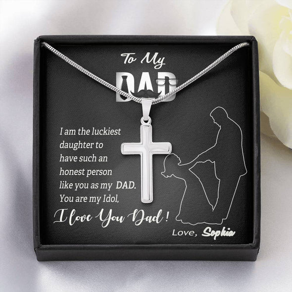 Jewelry Standard Box Dad You Are My Idol, Father's Day Gift, Necklace For Dad, I Love You Dad, Artisan Crafted Necklace