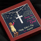 Jewelry Mahogany Style Luxury Box Dad, You're The Only Shining Star, Custom Artisan Crafted Cross Necklace, Gift For Father's Day, Necklace With Message Card, Silver Pendant