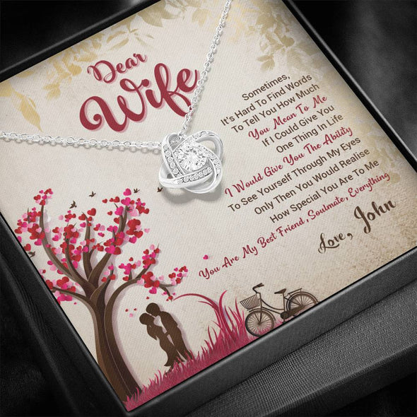 Jewelry 14K White Gold Finish Dear Wife- Personalized Necklace For Your Loved One