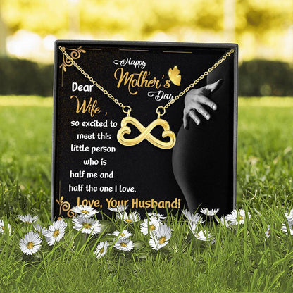 "Dear Wife So Excited To Meet Our Little Person" Necklace With Message Card