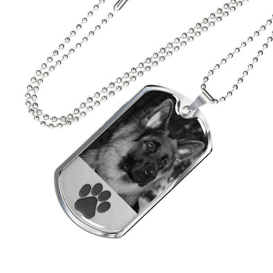 Dog Image Military Chain Necklace