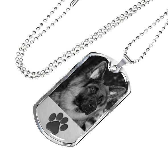 Dog Image Military Chain Necklace For Pet Lover