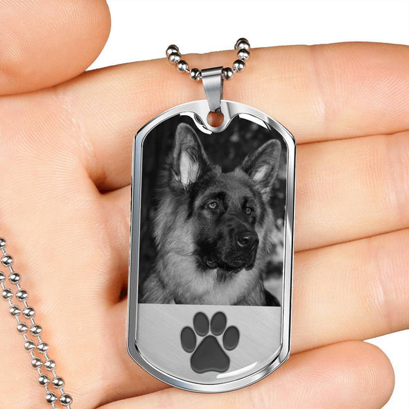 Dog Image Military Chain Necklace For Pet Lover