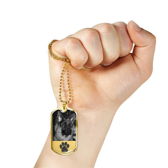 Dog Image Military Chain Necklace For Pet Lover