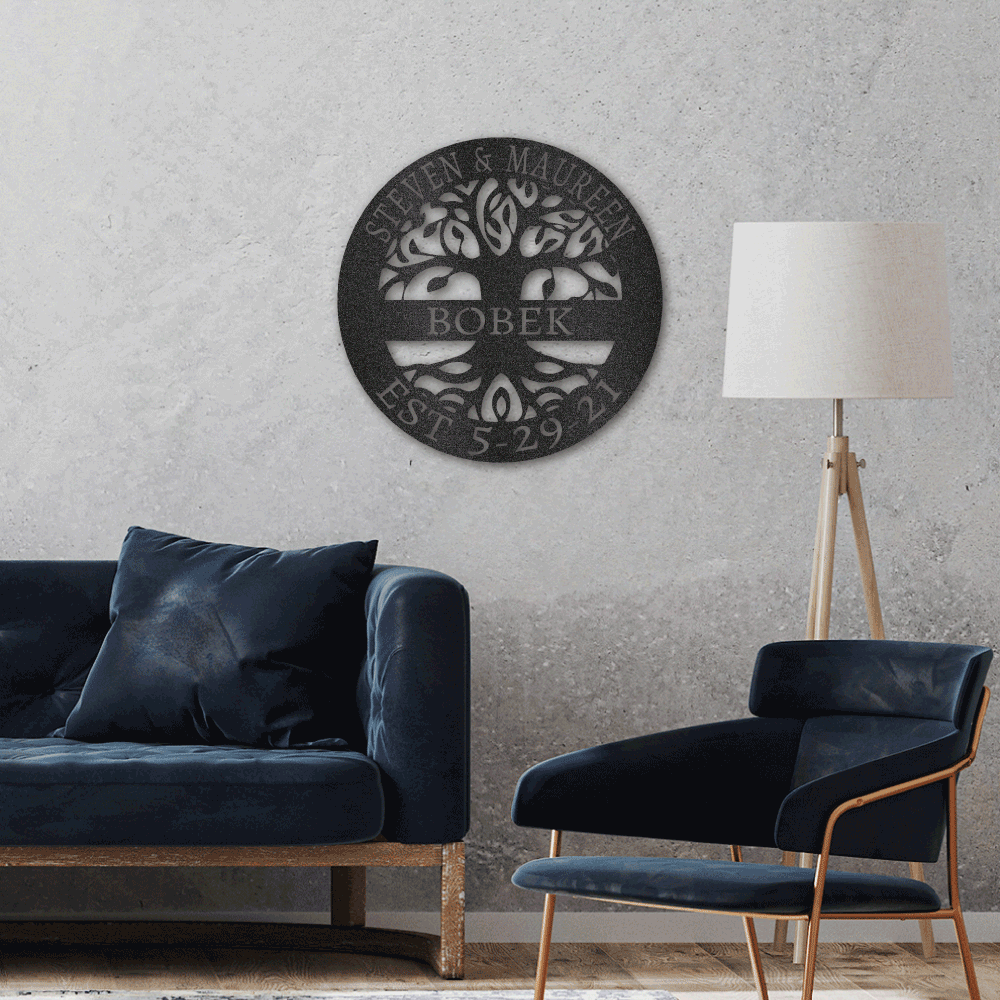 Jewelry Black / 24 Elaborate Of Life Tree - Steel Sign