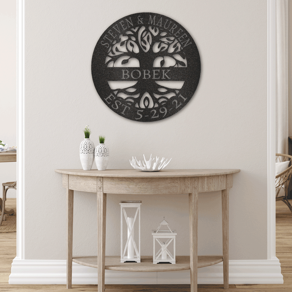 Jewelry Black / 30 Elaborate Of Life Tree - Steel Sign