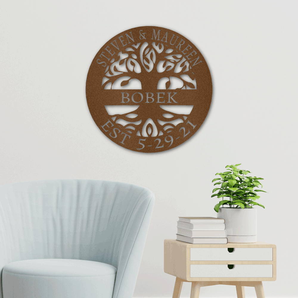 Jewelry Copper / 18 Elaborate Of Life Tree - Steel Sign