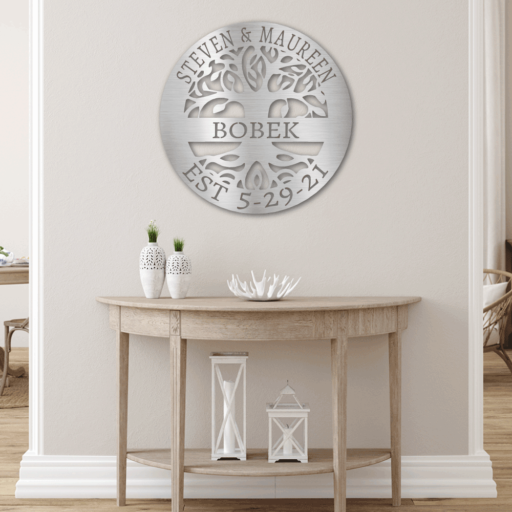 Jewelry Silver / 30 Elaborate Of Life Tree - Steel Sign
