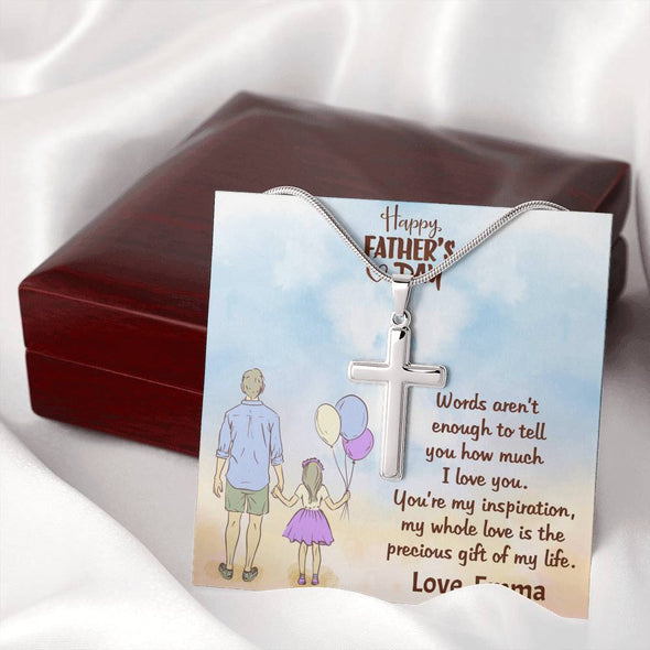 Jewelry Father's Day Necklace, Artisan Crafted Necklace For Him, Dad You are The Precious Gift Of My Life, Personalized Silver Necklace