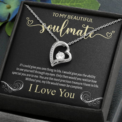 Jewelry Standard Box Forever Love Silver Necklace To My Beautiful Soulmate