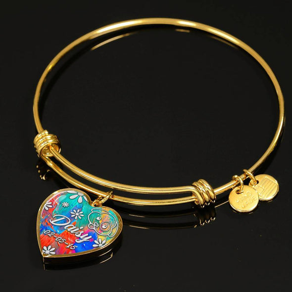 Heart Shape Golden Bracelet For Pet Lover